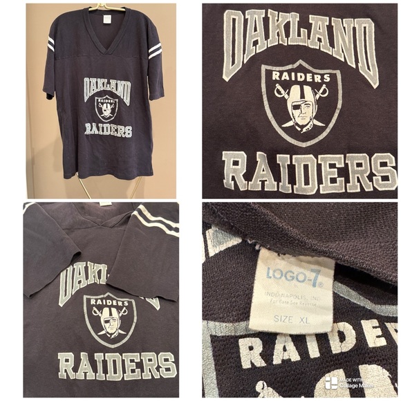 LOGO 7 Other - Vintage 80s Oakland Raiders 3/4 sleeve tshirt